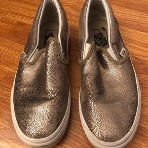 Womens metallic gold vans sz 8
